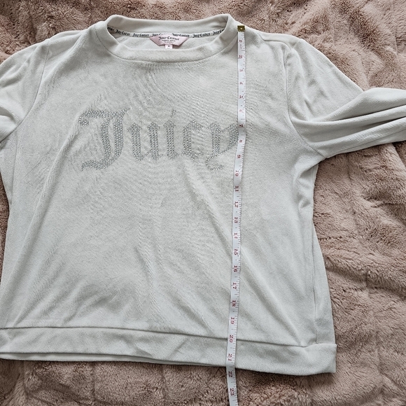 Juicy Couture Size m bling logo velour pullover crewneck long sleeve - Picture 8 of 9